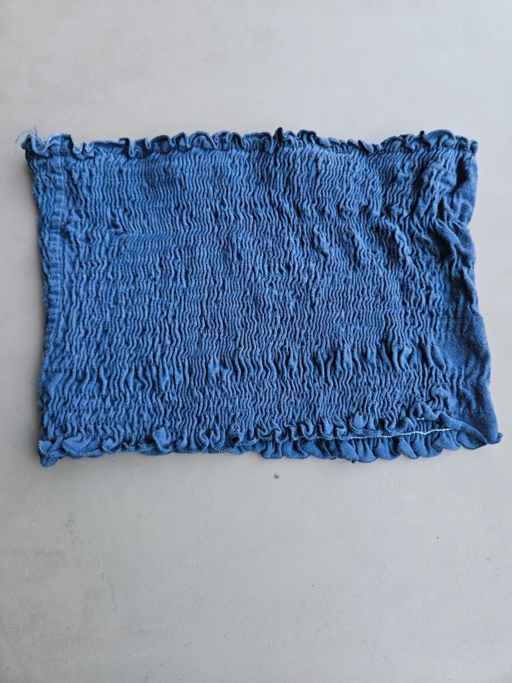 Blue Smocked Women's Tube Top - Lightweight